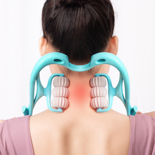 Outil de massage manuel multifonction à six roues pour le cou